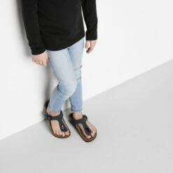 Birkenstock Gizeh Birko-Flor Nubuck Navy 14 Birkenstock Gizeh Birko-Flor Nubuck Navy -Birkenstock 1005128 f look b