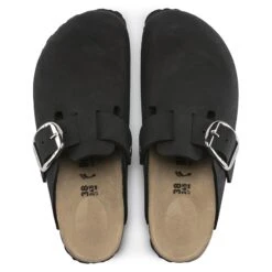 Birkenstock Boston Big Buckle Nubuck Leather Black -Birkenstock 1016995 top