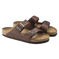 Birkenstock Arizona Natural Leather Vintage Wood Roast -Birkenstock 1018626 pair