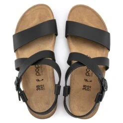 Sibyl Ring-Buckle Natural Leather Black -Birkenstock 1018677 top