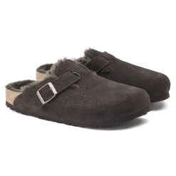 Birkenstock Boston Shearling Suede Leather -Birkenstock 1020529 pair