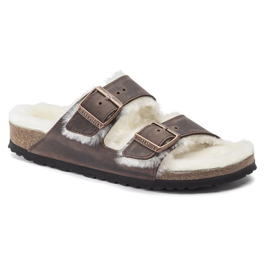 Birkenstock Arizona Shearling Oiled Leather 2 Birkenstock Arizona Shearling Oiled Leather - Image 2