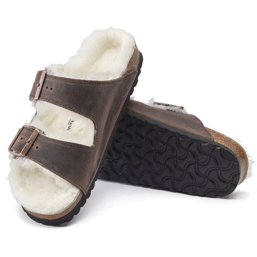Birkenstock Arizona Shearling Oiled Leather 5 Birkenstock Arizona Shearling Oiled Leather - Image 5