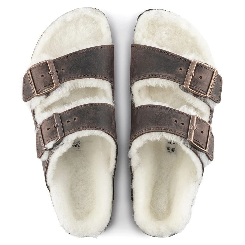 Birkenstock Arizona Shearling Oiled Leather 6 Birkenstock Arizona Shearling Oiled Leather - Image 6