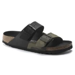 Birkenstock Arizona Split Birko-Flor Black/Desert Soil Camo Green