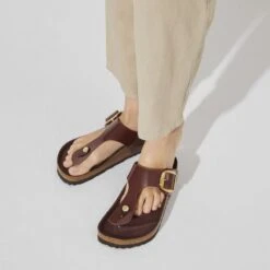 Birkenstock Gizeh Natural Leather Patent -Birkenstock 1021477 detail 8