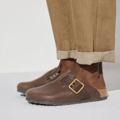 Birkenstock Boston Natural Leather 12 Birkenstock Boston Natural Leather -Birkenstock 1022589 f closeup m