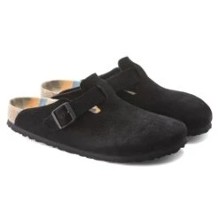 Birkenstock Boston Suede Leather Black -Birkenstock 1023452 pair