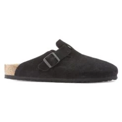 Birkenstock Boston Suede Leather Black -Birkenstock 1023452 side