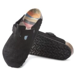 Birkenstock Boston Suede Leather Black -Birkenstock 1023452 sole