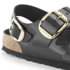 Birkenstock Milano Big Buckle Natural Leather Patent -Birkenstock 1024143 detail 1