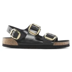 Birkenstock Milano Big Buckle Natural Leather Patent -Birkenstock 1024143 side