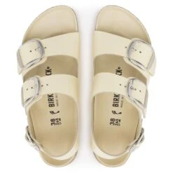 Birkenstock Milano Big Buckle Natural Leather Patent -Birkenstock 1024207 top