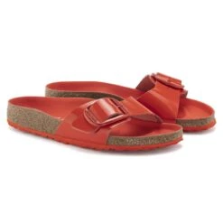 Birkenstock Madrid Big Buckle Natural Leather Patent -Birkenstock 1024272 pair